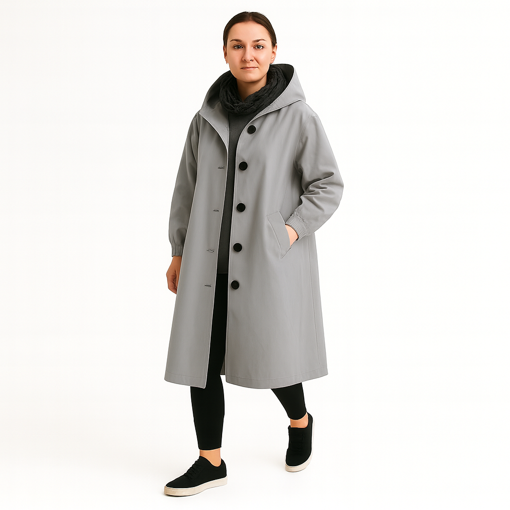 Damski elegancki płaszcz przeciwdeszczowy wodoodporny