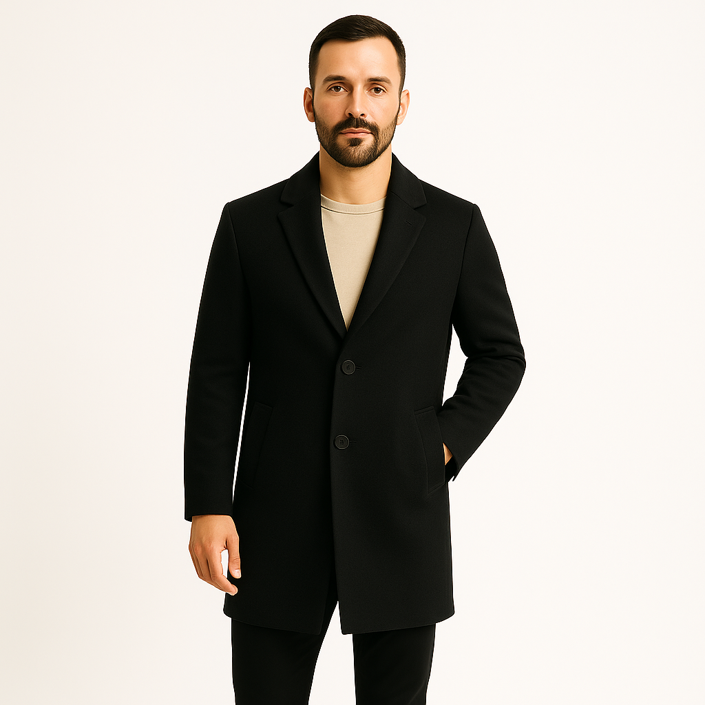 Męski płaszcz wełniany