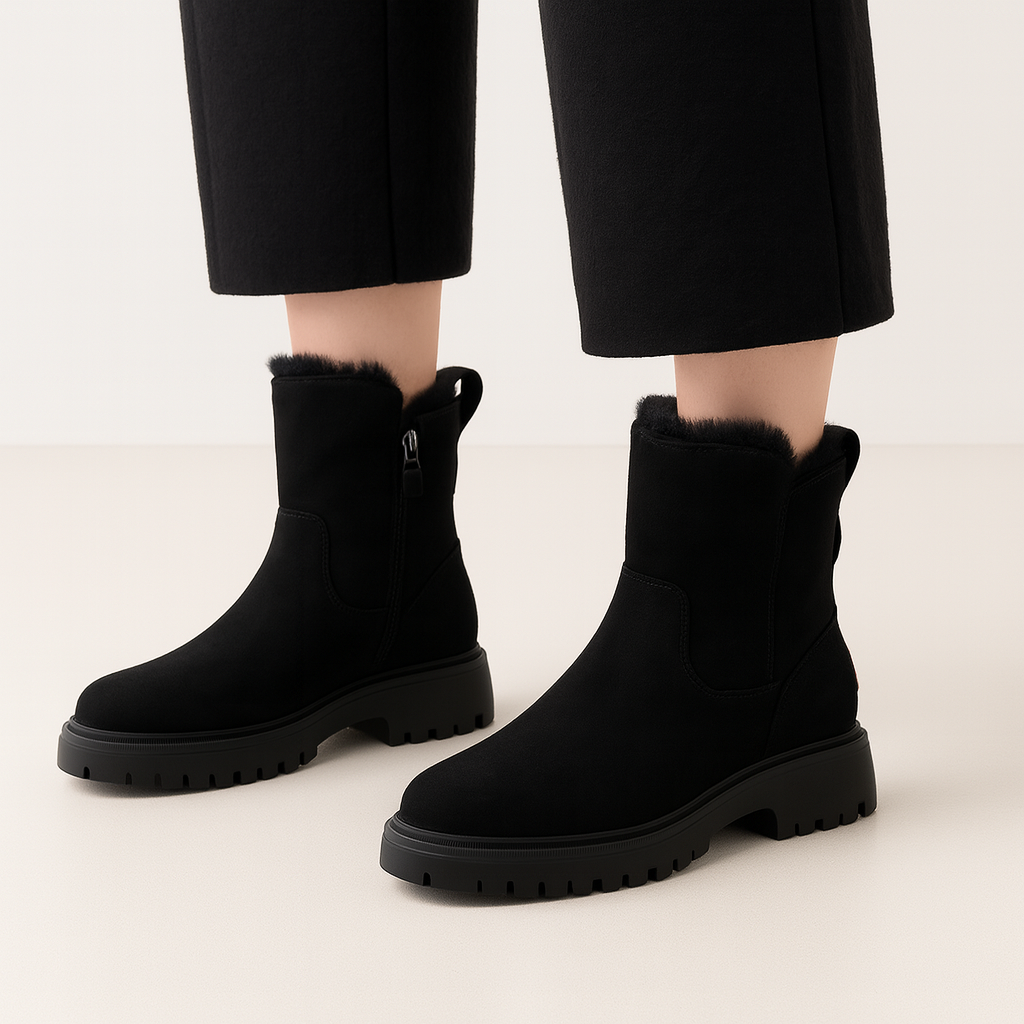 Damskie botki zimowe z ociepleniem i antypoślizgową podeszwą