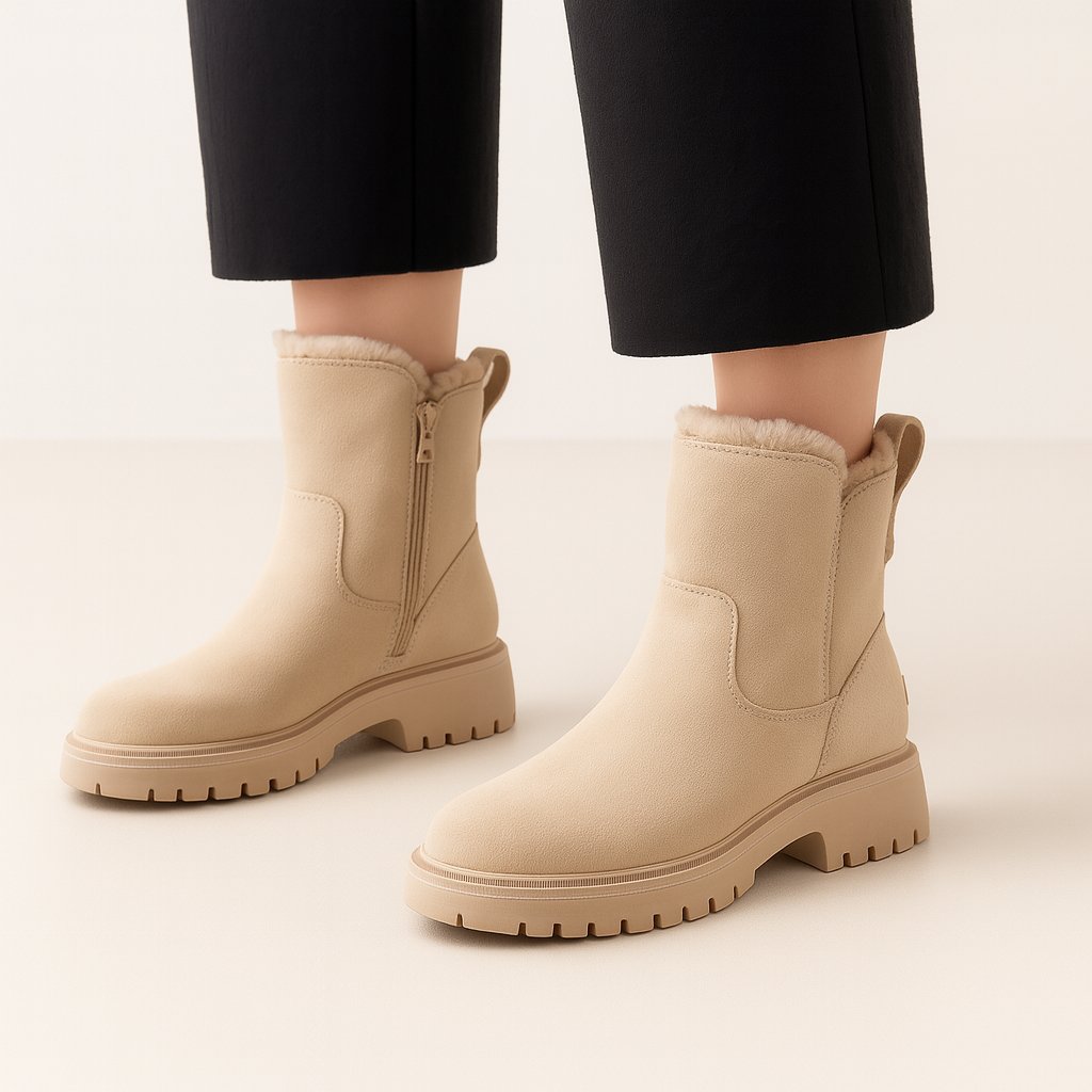Damskie botki zimowe z ociepleniem i antypoślizgową podeszwą