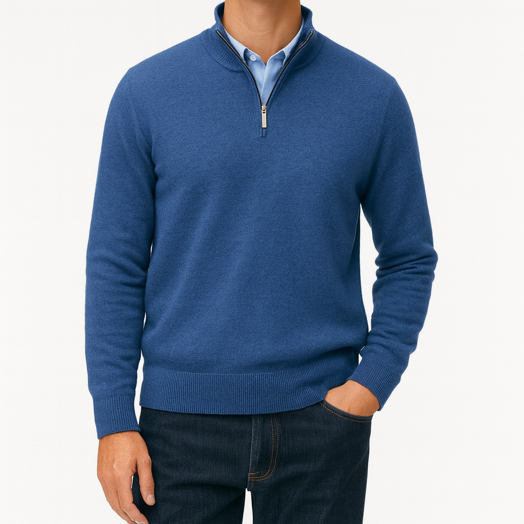 Męski sweter zapinany na zamek basic knit